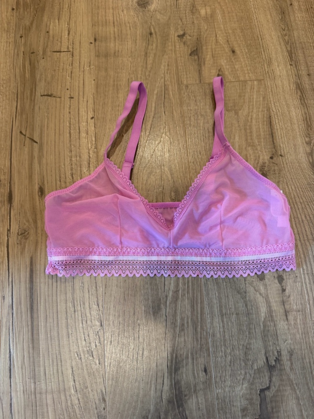 Auden Pink Lace-Trim Wireless Bralette